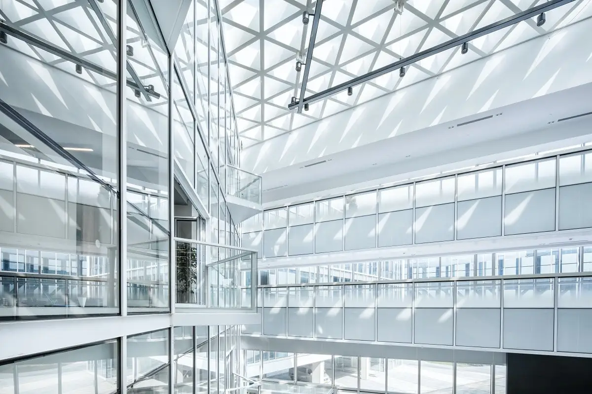 Modern Glass Office Building Interior